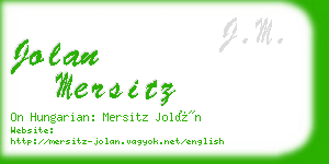 jolan mersitz business card